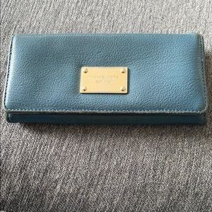 Preloved Michael Kors large blue leather wallet